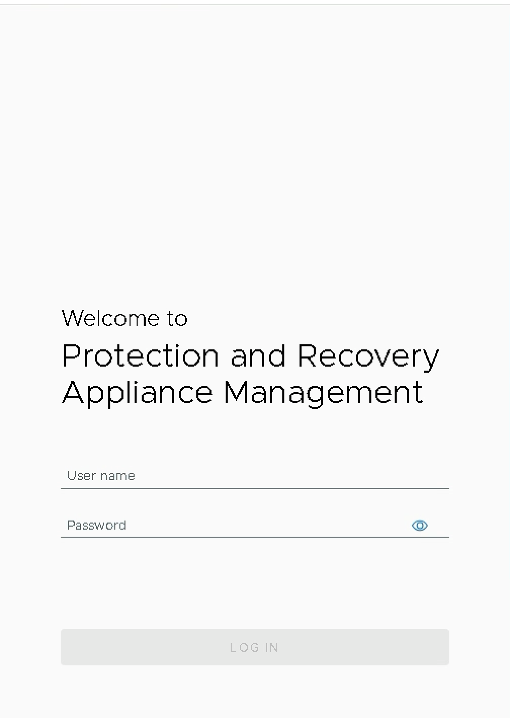 Appliance Management login page