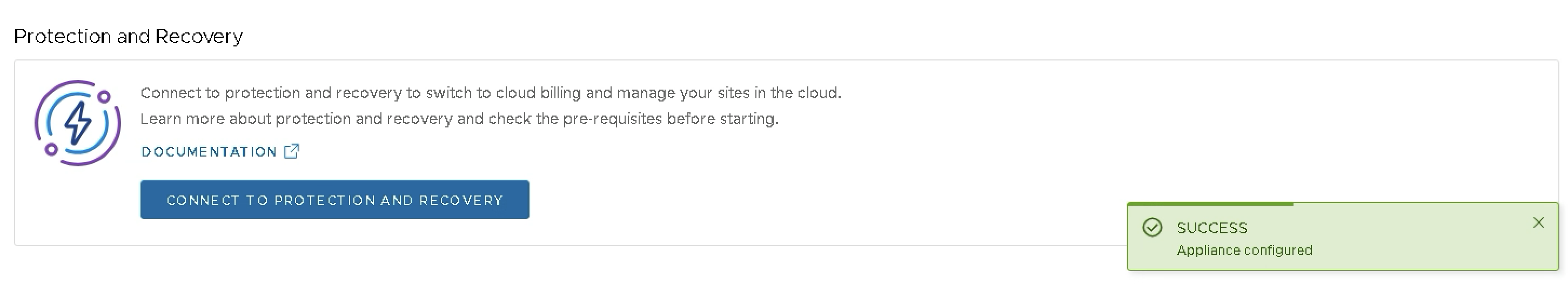 SUCCESS — Appliance configured